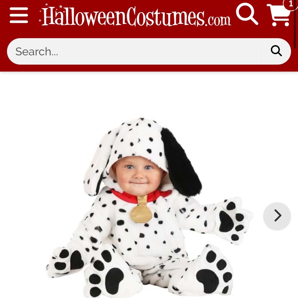 Dalmatian halloween costume - for child/ infant/ toddler size 12-18months!